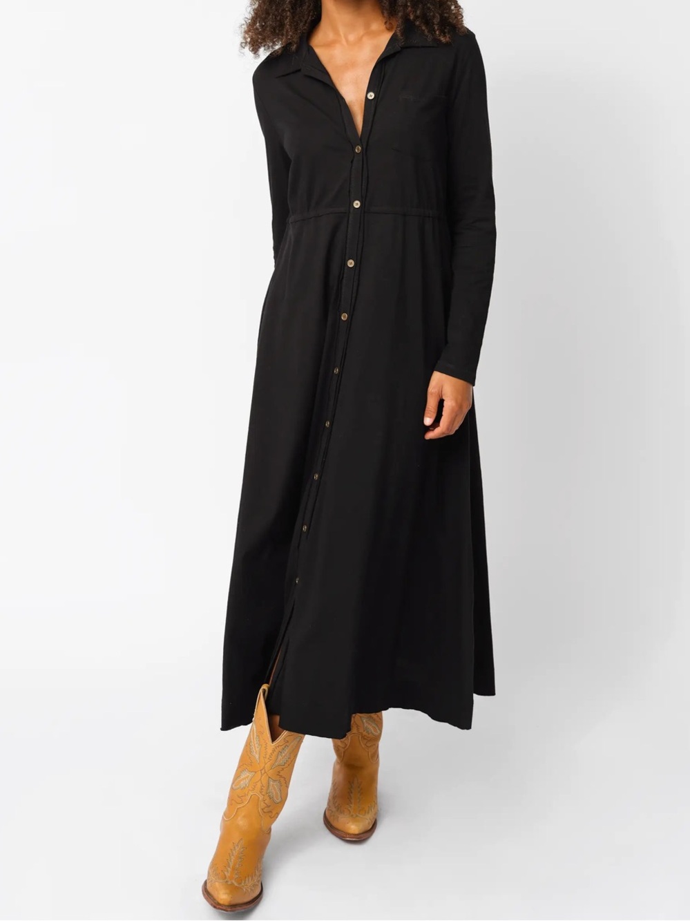 NATURAL LIFE Christa Knit Cotton Maxi Dress - Black